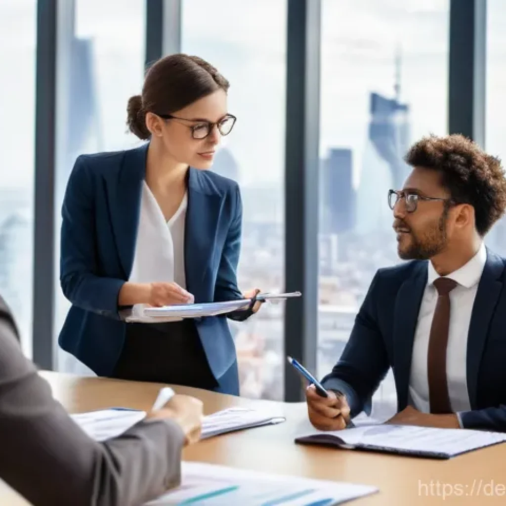 무역영어 자격증의 실질적 직무 활용 사례와 효과 - **Prompt 1: Dynamic International Business Meeting**
    A group of diverse professionals, men and w...