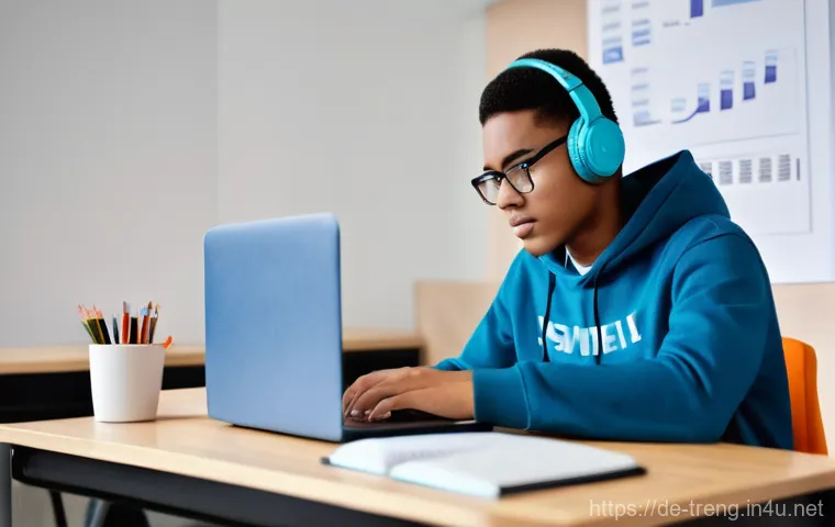 무역영어 필기시험에서 시간 절약 방법 - A calm and confident young adult, around 19 years old, with their hair neatly styled or tied back, d...