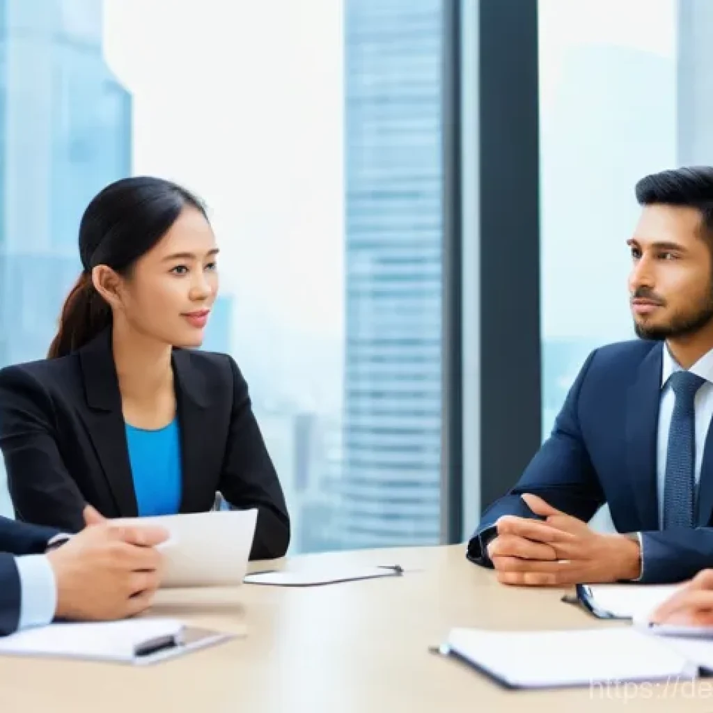 무역영어와 외국인 무역 파트너십 - **Prompt:** A diverse group of four business professionals from different cultural backgrounds (e.g....