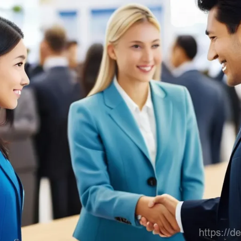 무역영어 시험 대비 주요 학습 전략과 활용 사례 - A group of diverse business professionals, male and female, from various international backgrounds (...