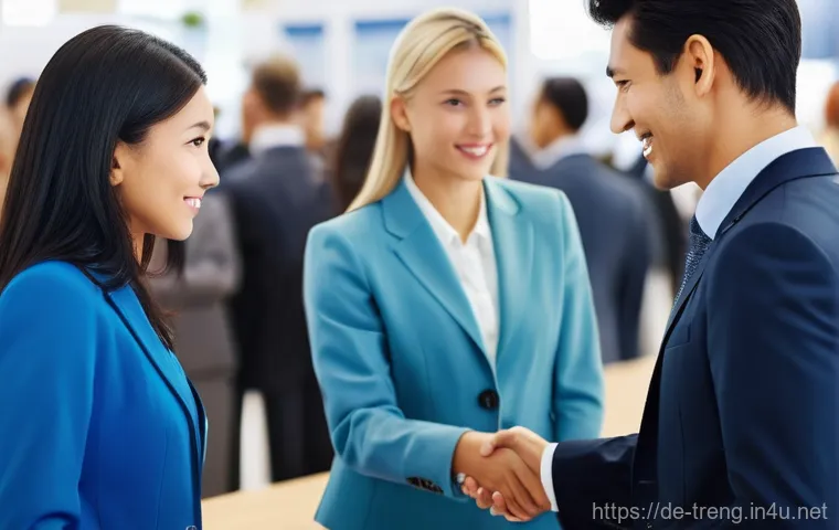 무역영어 시험 대비 주요 학습 전략과 활용 사례 - A group of diverse business professionals, male and female, from various international backgrounds (...