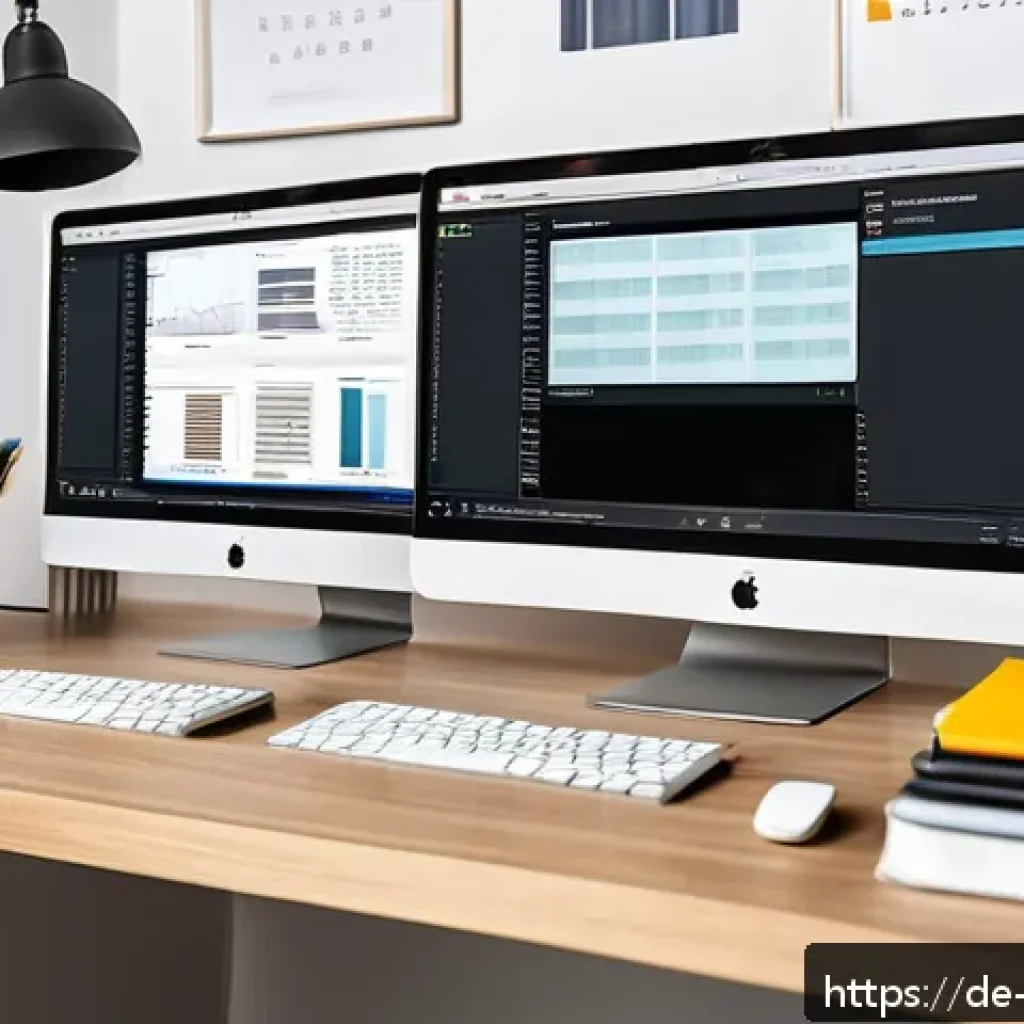 무역영어와 영어 공인시험 병행 학습 - A modern home office scene showing a young professional studying Business English and exam preparati...