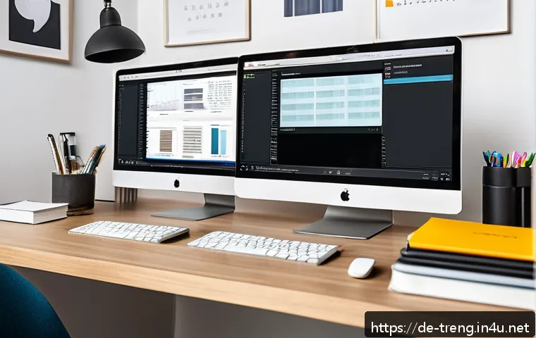 무역영어와 영어 공인시험 병행 학습 - A modern home office scene showing a young professional studying Business English and exam preparati...